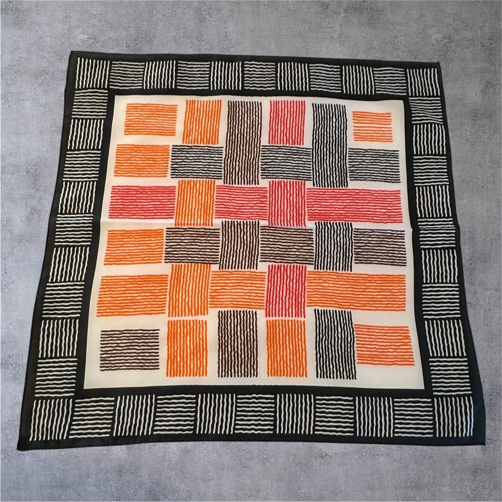 Nasharr‎ Freres Vintage Scarf Womens 21" Square Multi Geometric Basketweave